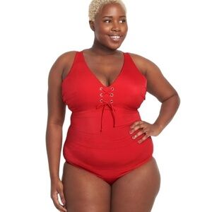 Lane Bryant NWOT Grommet One Piece - Goji Berry